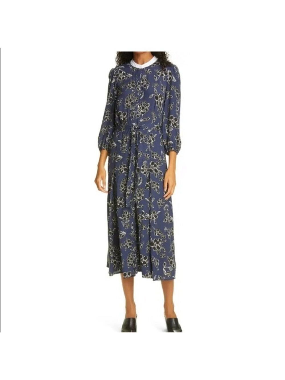 Judith & Charles Women belted floral print Dress BNWOT button down